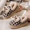 Cotton slippers new autumn and winter cotton shoes velvet warm soft-soled shoes Japanese bow cotton shoes