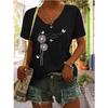 JPNTKY Women's Fashion Casual V-Neck Short Sleeve  Blouses & Shirts