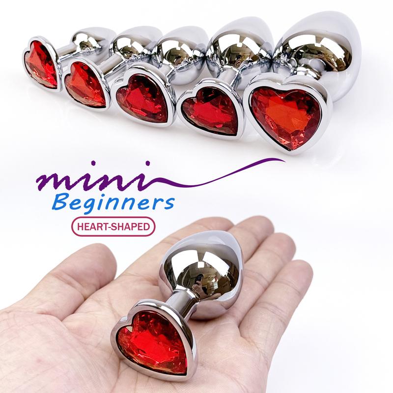 Heart-shaped metal anal plug  Beginner's anal plug  Anal massage dilator  Adult couples sex toy  Masturbation stimulation tool