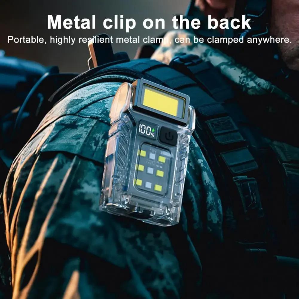 Uppladdningsbar Fick-LED-ficklampa Mini EDC-lampa Ficklampa Magnetisk Arbetslampa för Utomhuscamping Nödsituation & Vardagsanvändning