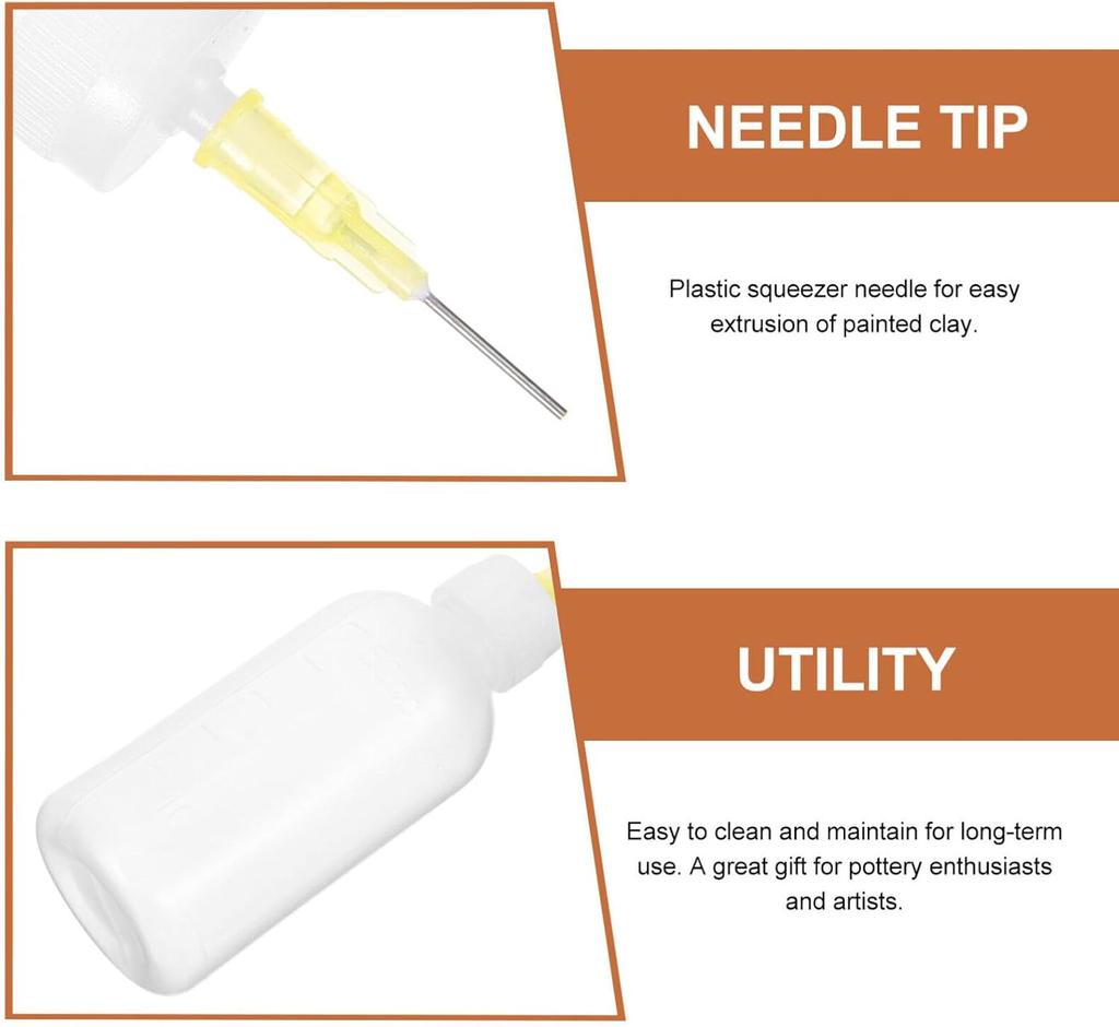 5 Stück 50ml Spitzflasche Flüssigkeit Squeeze-Flaschen Keramikglasurflasche Nadelspitze Squeeze-Flaschen Keramikwerkzeug Klebeflasche für Ton