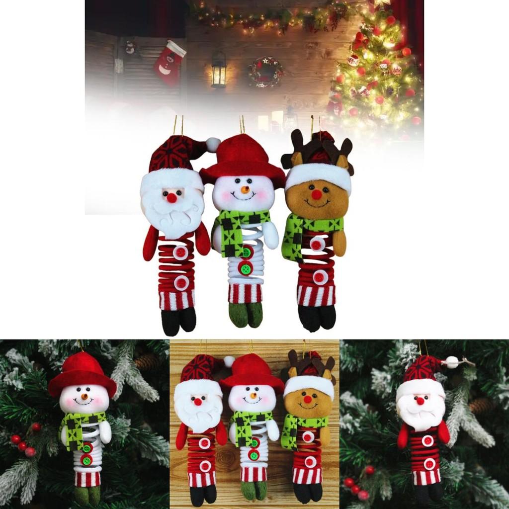 Christmas Decor Santa Snowman Reindeer Fabric Swinging Ornament For Holiday Tree