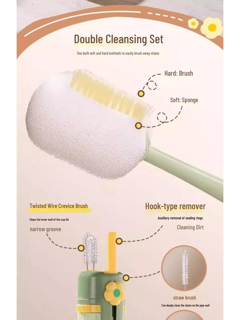 5-i-1 Hushålls Rengöringsborstset för Koppar och Flaskor med Nykomlingsrabatt och Fri Frakt