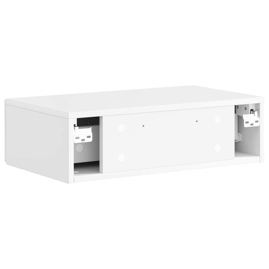 Wall Mounted Side Table Glossy White 59 x 34.5 x 17 cm