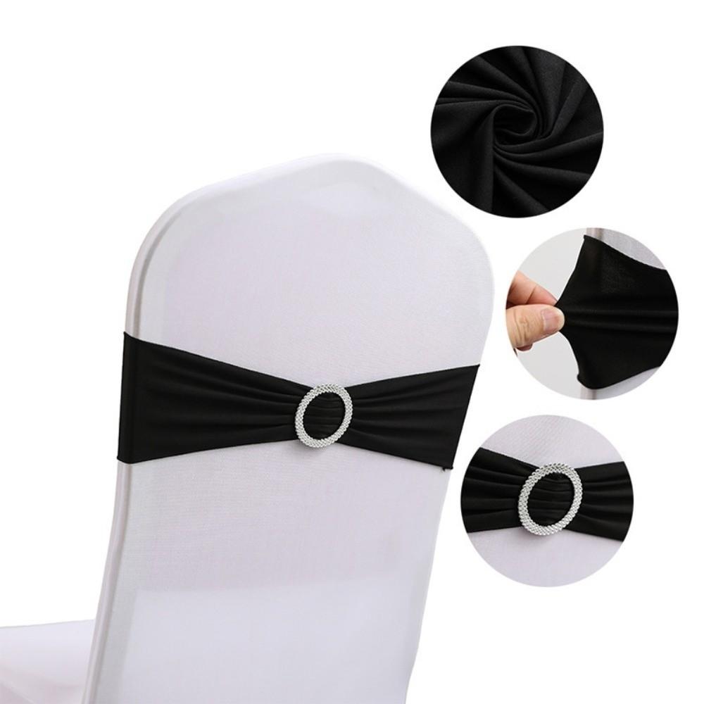 Spandex Stretch Chair Sashes Buckle Slider Universal Fit Chair Ties Anti Slip Elastic Chair Cover Bands