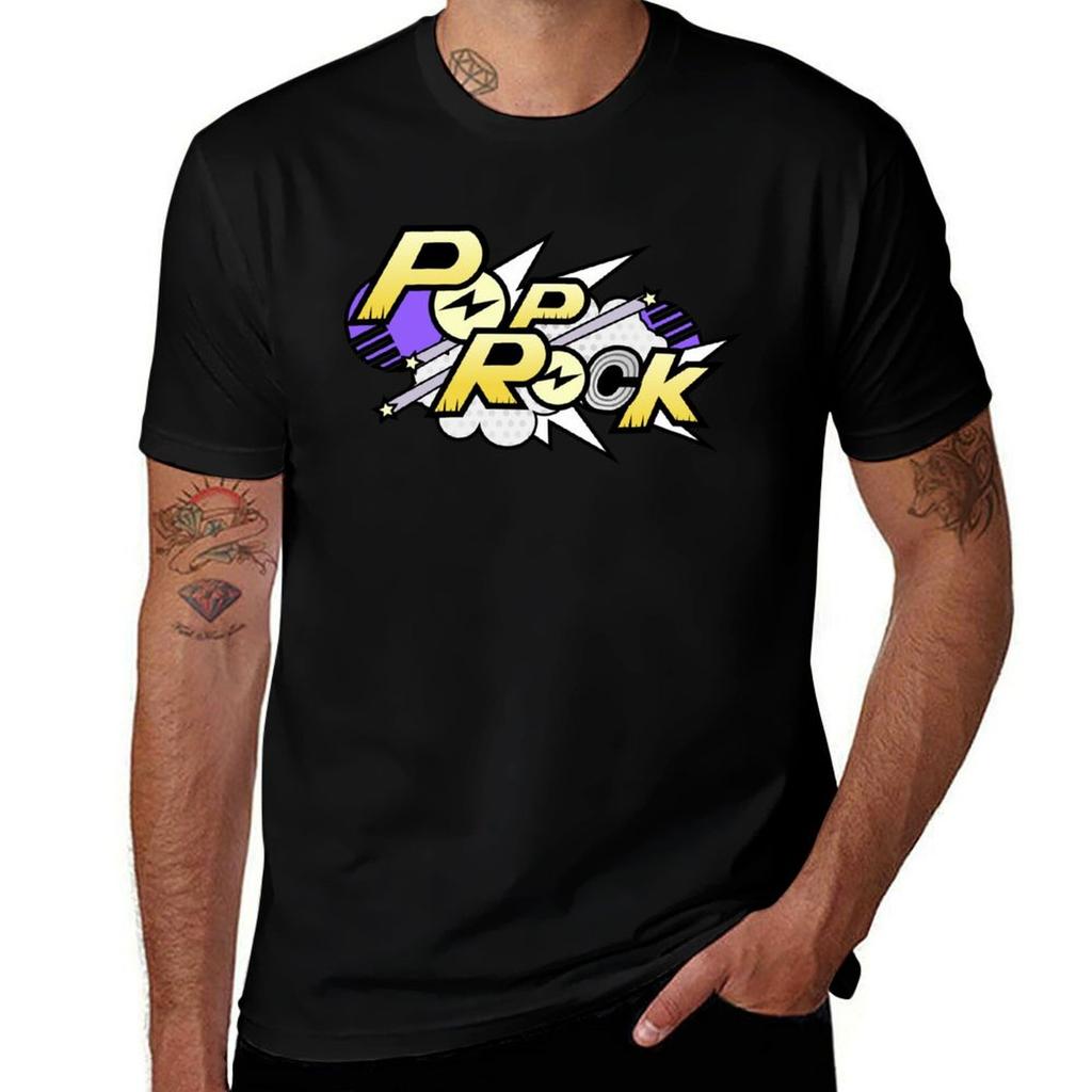 Poprock Logo Tshirt Cotton T Shirts Unisex 100 Tshirt