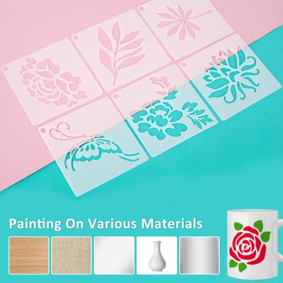 60Pcs Bird Floral Painting Stencil DIY Art Templates for Furniture Walls Floors Glass Windows Indoor Outdoor Decor Craft Supplie