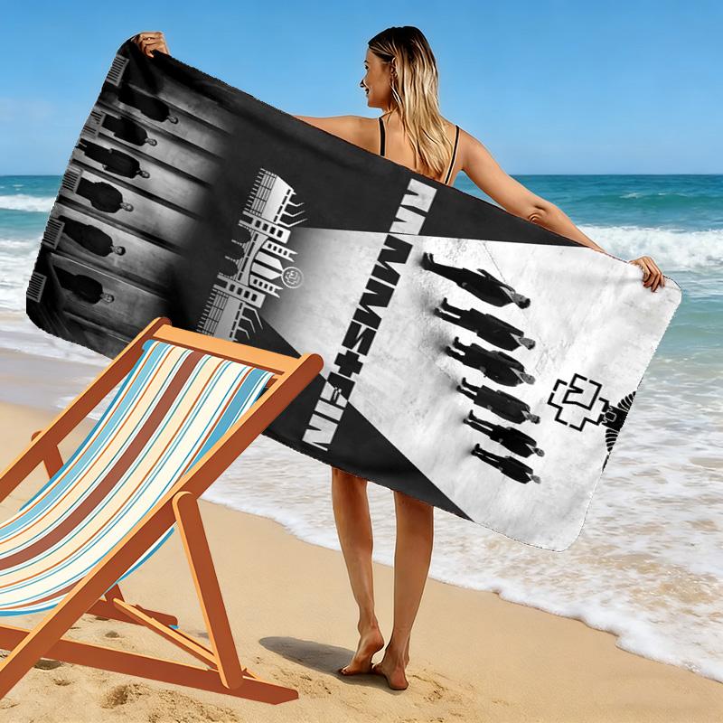 NDH Band R-Rammstein Print Strandtuch, Großes Weiches Schnelltrocknendes Handtuch für Strand Camping Schwimmen