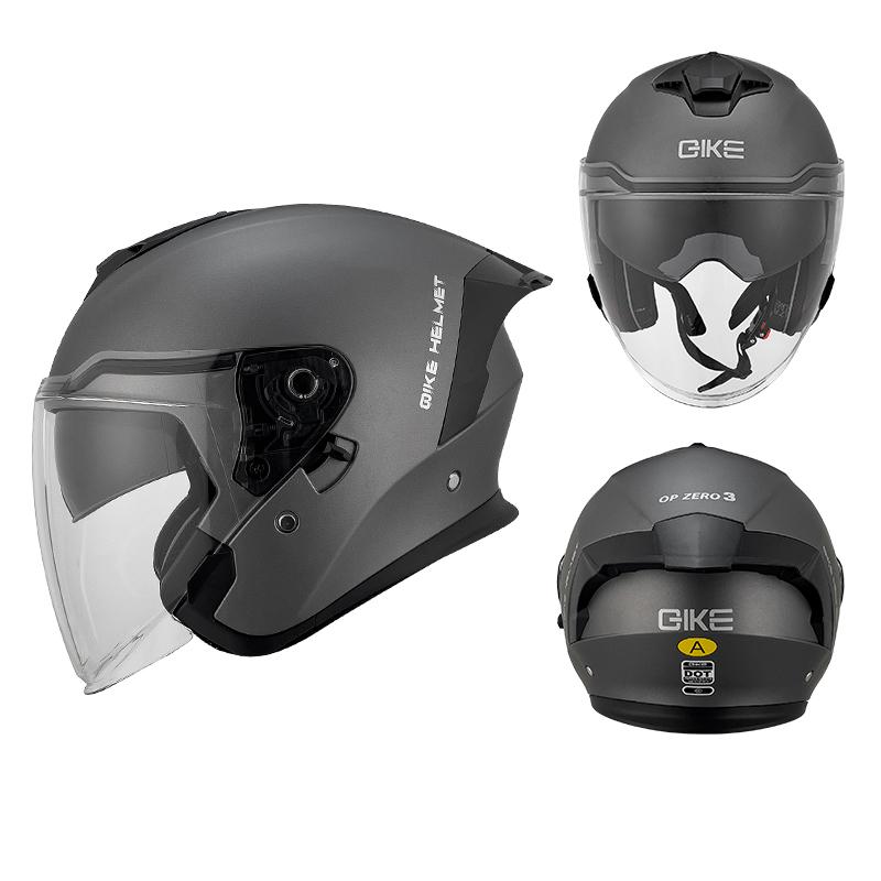 DOT Certified Motorcycle Helmet with Inner Mirror Couple Dual Lens Biker Safety Cap Three-Quarter Helmet