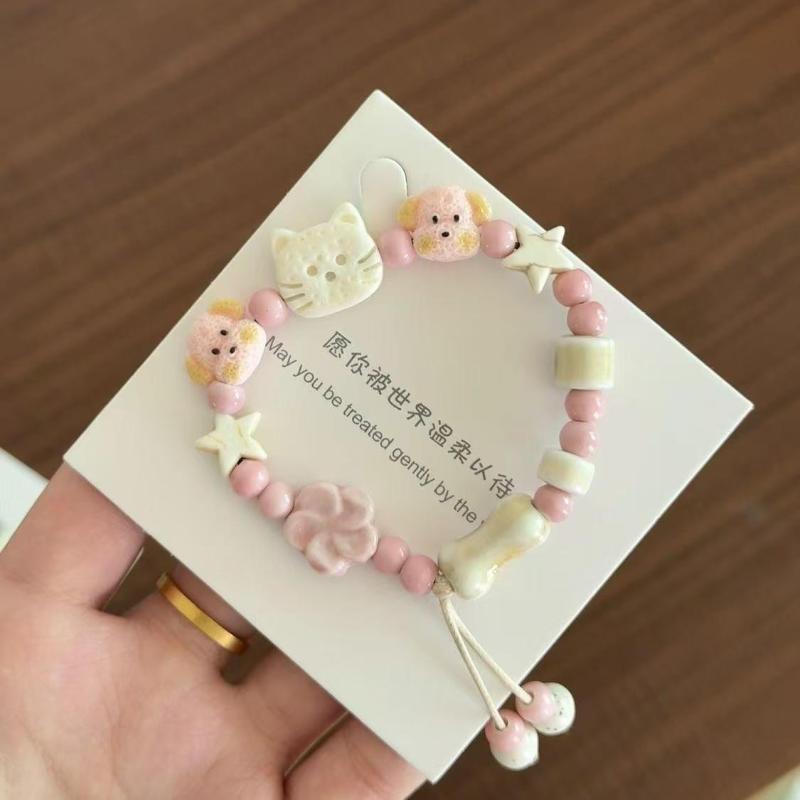 5Pcs Bohemian Multi-Layer Rice Bead Bracelet Wings Pendant Elastic Rope Bracelet Ethnic Style Jewelry