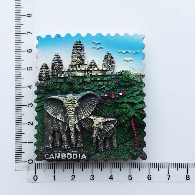 Cambodia Travelling Fridge Magnetic Stickers Angkor Wat Tourist Souvenirs Fridge Magnets Home Decor Message Board Stickers