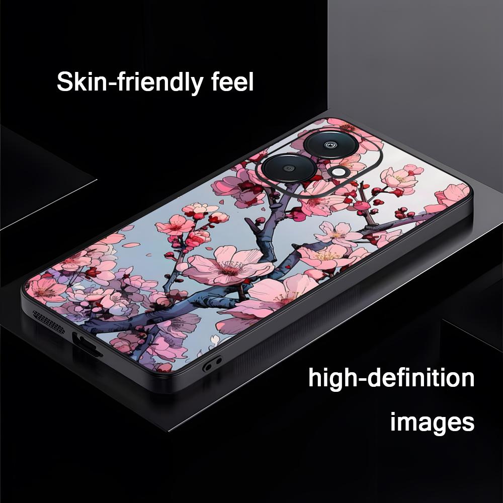 Cherry blossoms picture Art Phone Case For Xiaomi Redmi 14C 13C 12C Note14 13 12 11 10 Pro Plus S Soft Black Phone Cover