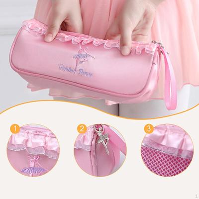 Mesh Bag for Dance Shoes Purse with Breathable Multipurpose Wrist Strap Cosmetic Carry