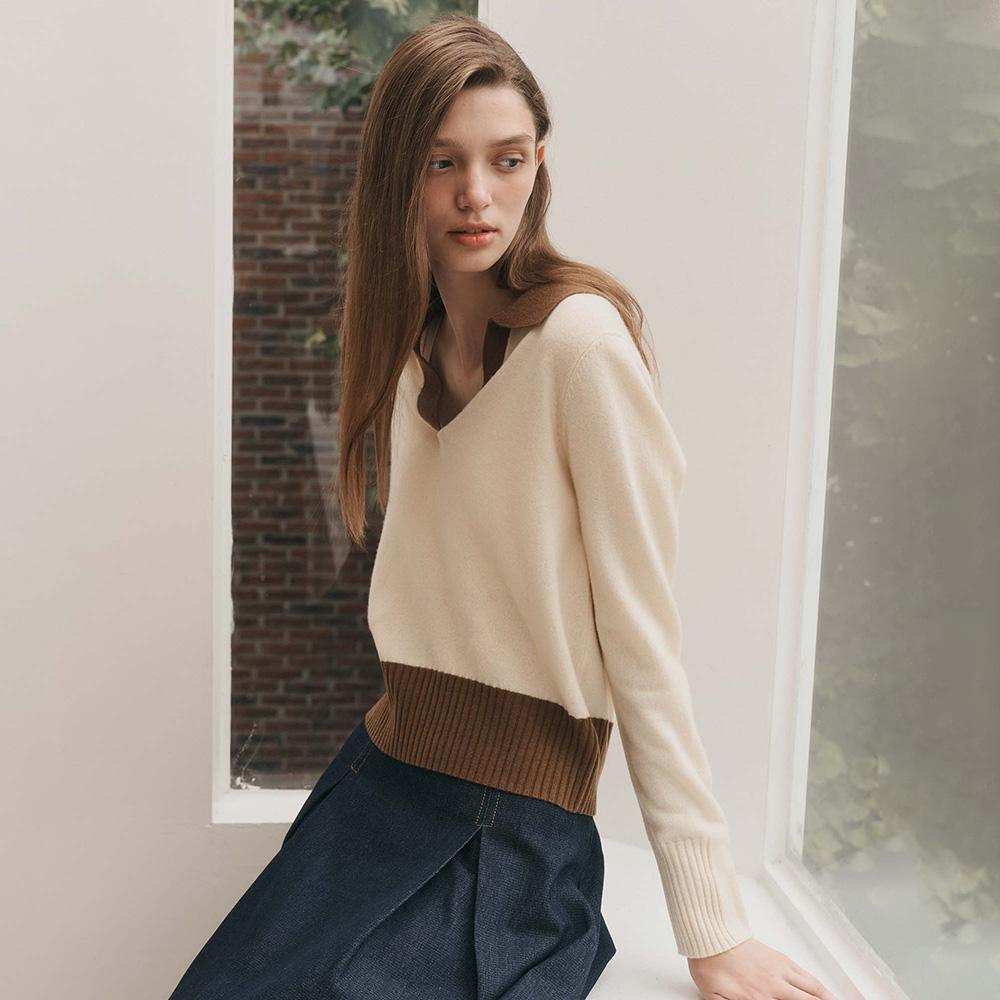 WEDNESDAY DELIGHT Wd_Collar Knit Sweater