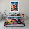 Cute Elephant Picnic Decor Bedding Set With 1 Duvet Cover 2 Pillowcases Single Double King Queen, Gift