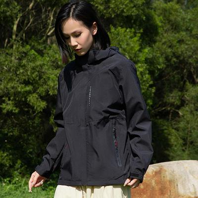 Men Outdoor Trench Jacket Stand Collar Hooded Long Sleeve Zipper Closure Jacket Scratch-Resistant Windproof Jacket
