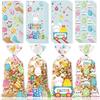 Easter Cellophane Treat Bags 100pcs With Gold Twist Ties - 4 Styles Bunny Egg Chick Candy Bags For Easter Party Favors (27x12.5cm)