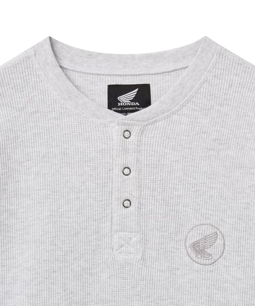 PHYPS MOTORCYCLE Waffle Henry Neck Long Sleeve White