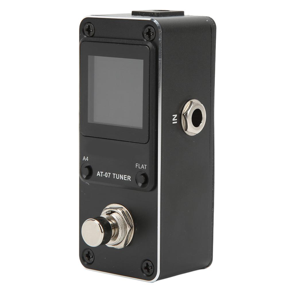Tuner Pedal for Electric Guitar Bass Mini Metal with Pitch Calibration Flat Tuning AT‑07