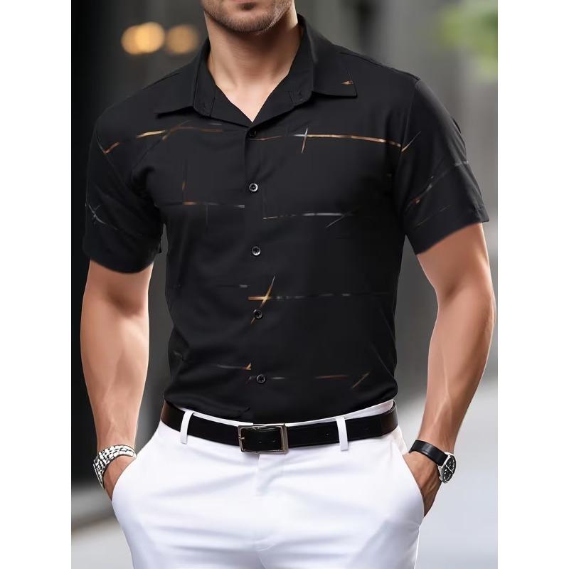 Men S Long Sleeve Turn Down Collar Shirt 3d Digital Print Casual