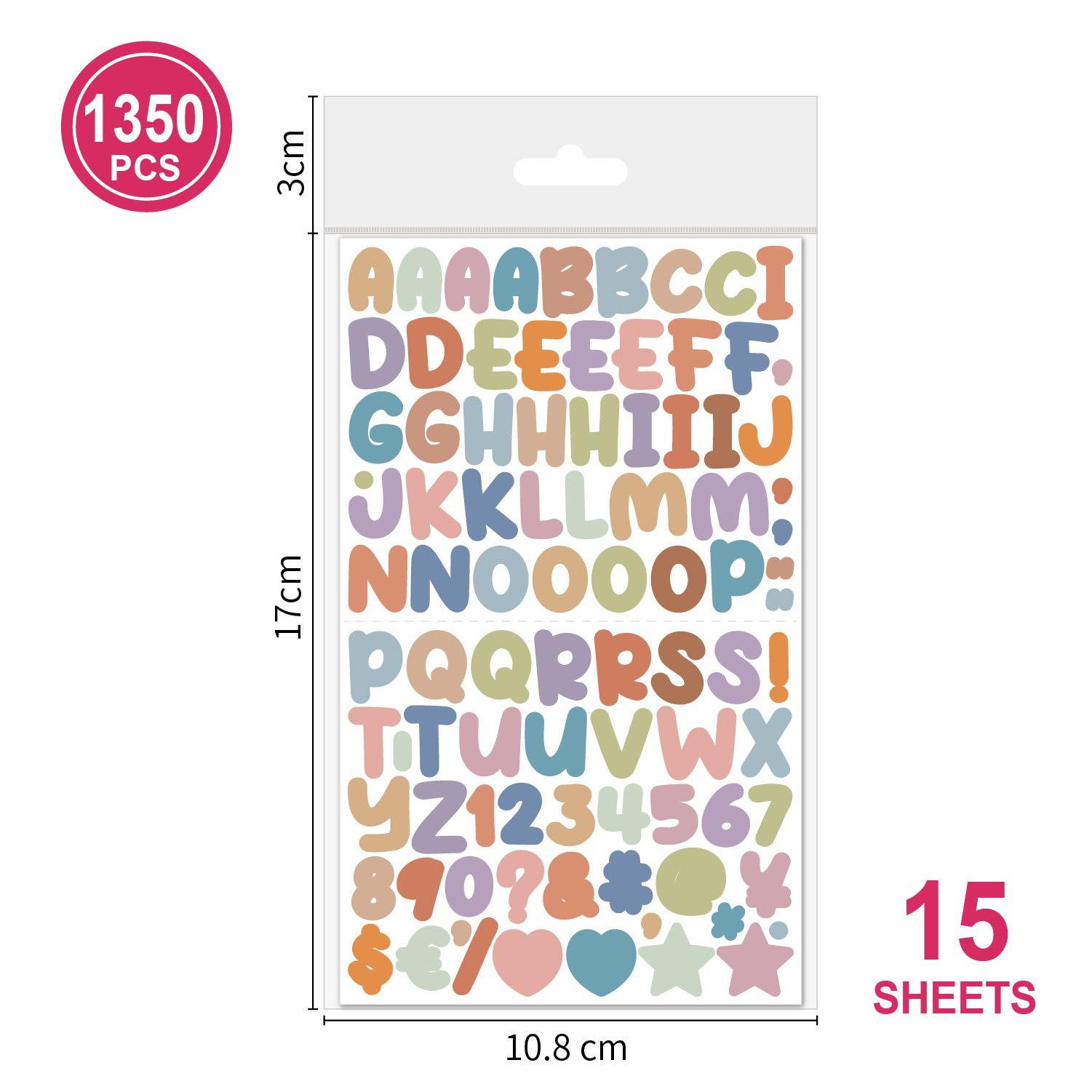 

15 Sheets Colorful Letter Stickers, Self-Adhesive vinyl Alphabet Number Sticker For Mailbox,Sign Door, Business, Address Number