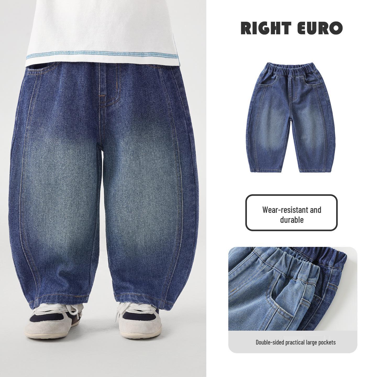 Boys  Crooked Knife Jeans 2026 Spring Collection | Kids Toddler Long Pants | Versatile Spring/Autumn Style 160 cm