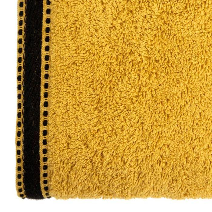 Drap de bain "Joia" coton jaune moutarde 100x150cm - Atmosphera createur d'interieur