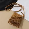 Vintage Brown Bohemian Tassel Crossbody Bag - Women's Ethnic Western Travel Bag