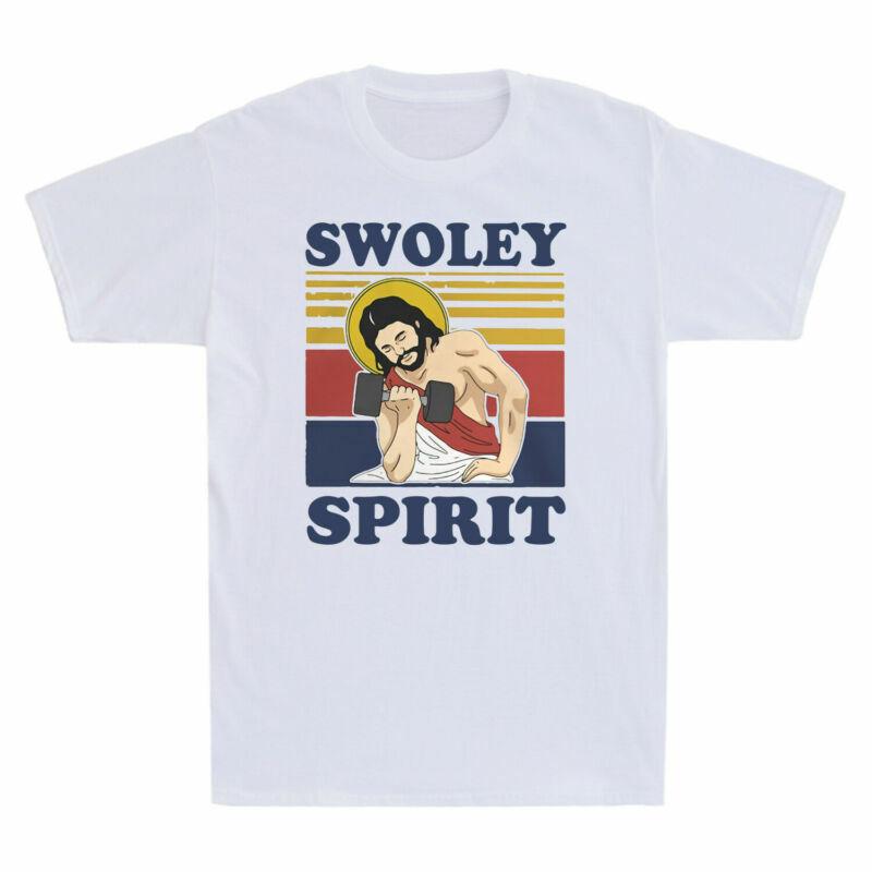 Jesus Gewichtheben Swoley Geist Lustig Vintage Unisex Kurzarm T-Shirt
