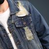Xintang Ripped Distressed Men's Denim Jacket - Loose Long Sleeve Streetwear Outerwear for Spring