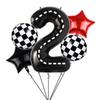 2pcs Black And White Striped Party Decoration Number Balloon Set