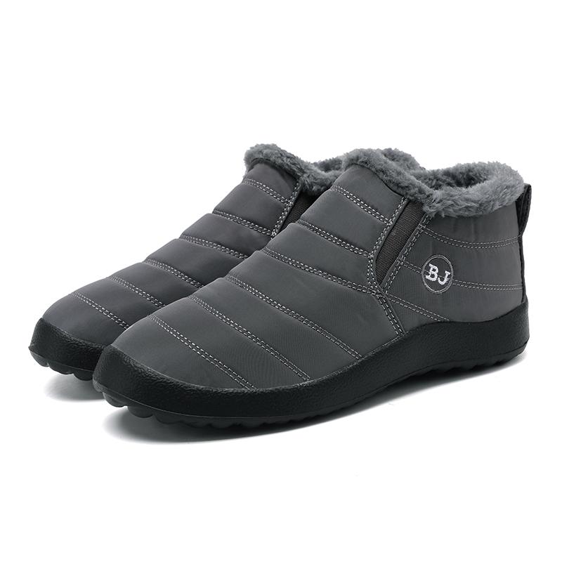 Men Snow Boots Plush  Warm Ankle Boots for Waterproof Men& Boots Female Winter Shoes Keep Warm Flat Unisex Men Shoes