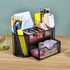 Wholesale Metal Pen Holder Creative Desktop Storage Nine Grid Multi Functional Pen Holder Storage Box Student Stationery Supplies YLE238