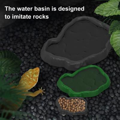 Reptile Feeder Terrarium Bowl Turtle Food And Water Feeding Dish for Tortoise Lizard Gecko Bearded Dragon