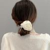 Korean Women Rose Elastic Hair Bands Hair Scrunchies Big Flower Satin Hair Rope Charm Horsetail Gentle Hair Accessories