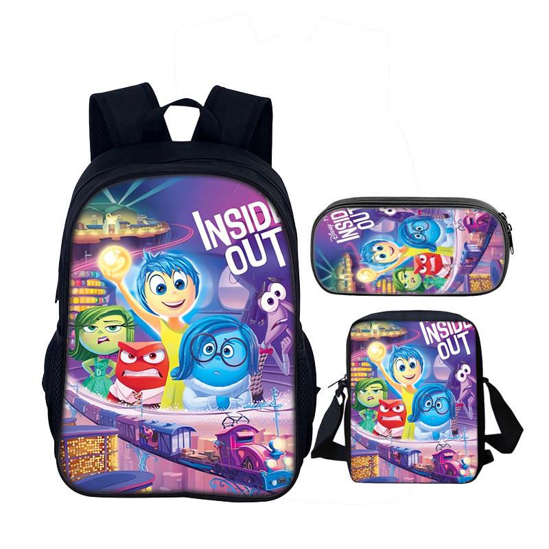 Inside Out 16inch School Backpack Set With Polyester Material For Kids And Teens