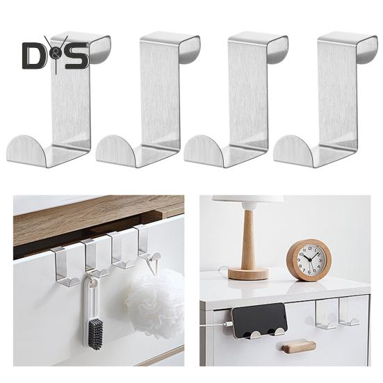 4Pcs Door Back Hooks Rustproof Anti-deform Strong Load-Bearing Coat Towel Organizer Cabinet Hanger Hooks
