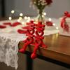 2Pcs Red 3D Xi Word Ornaments Joint Movability Chinese Wedding Decorations  Bridal Room Decor
