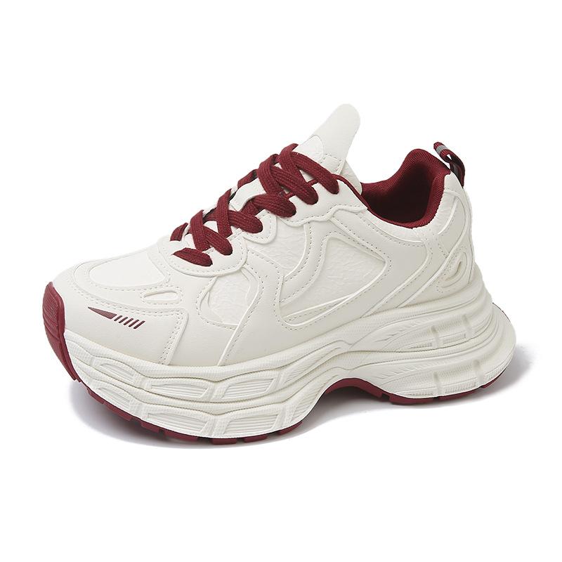 

Platform-soled fashion dad shoes women s 2025 new small height increase, small feet, comfortable and lightweight casual sports shoes 40 красный