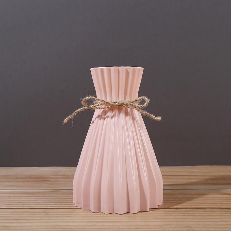 Creative Hemp Rope Closure Simulation of Flower Arrangement and Ceramic Plastic Vase