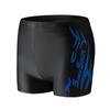 Men's Polyester Quick-Dry Flame Swim Trunks & Cap Set - Comfortable Plus Size Flat Leg Design for Hot Springs