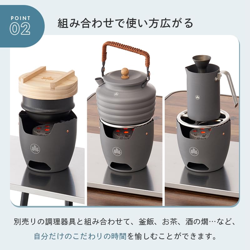 LOGOS Kamado 81064146 Grau Breite 14 x Tiefe 14 x Höhe cm CHA! Für dich (ca.) 13.5
