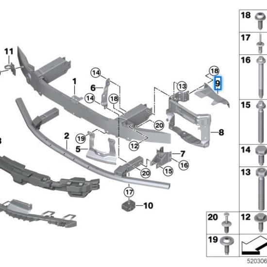 BMW 7 Series G70 Front Bumper Crossbeam Rear Brackets 51119463995/96