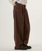 UNKNOWN PLANET Single-Pleat Wide Brushed Cotton Pants Brown