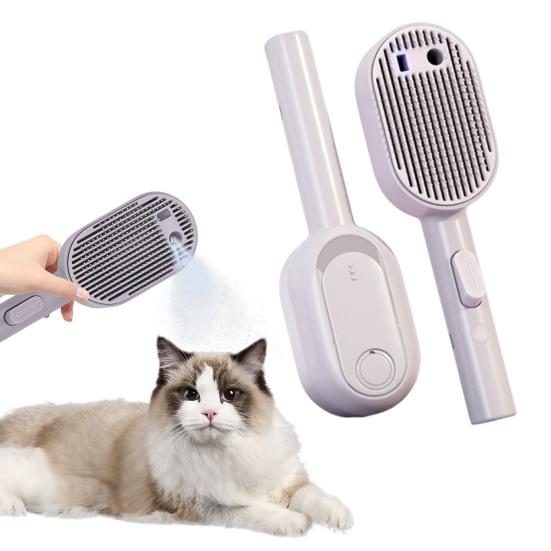 Hunde Nebelbürste 3 in 1 Selbst reinigende Katzenbürste Nebelspray Antistatische Massagebürste Wiederaufladbarer Pflegekamm für Haarendung Langes kurzes Haar Haustiere Verwendung