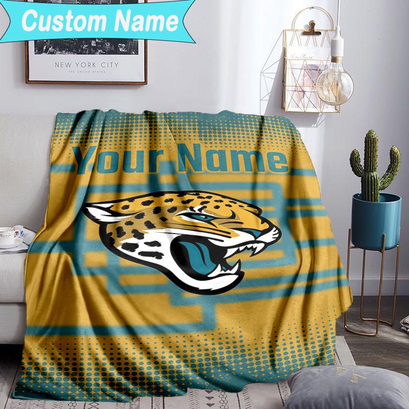 Custom Name Blanket Jacksonville Team Spirit Blanket Bedding Blanket for Travel, Camping, Living Rooms, Offices, Sofas, Fan Christmas Gift