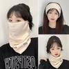 3 in 1 Women Winter Scarf with Ear Muffs and Neck Warmer Thick Windproof Face Cover Soft Warm Christmas Gift for Cold Weather