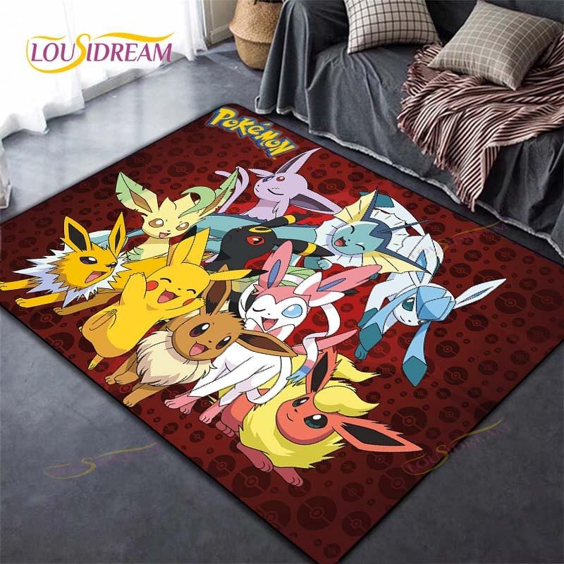 Anime Pokemon Pikachu Rug for Kitchen Doormat Bedroom Carpets for Living Room Laundry Bathroom Non-slip Floor Mat