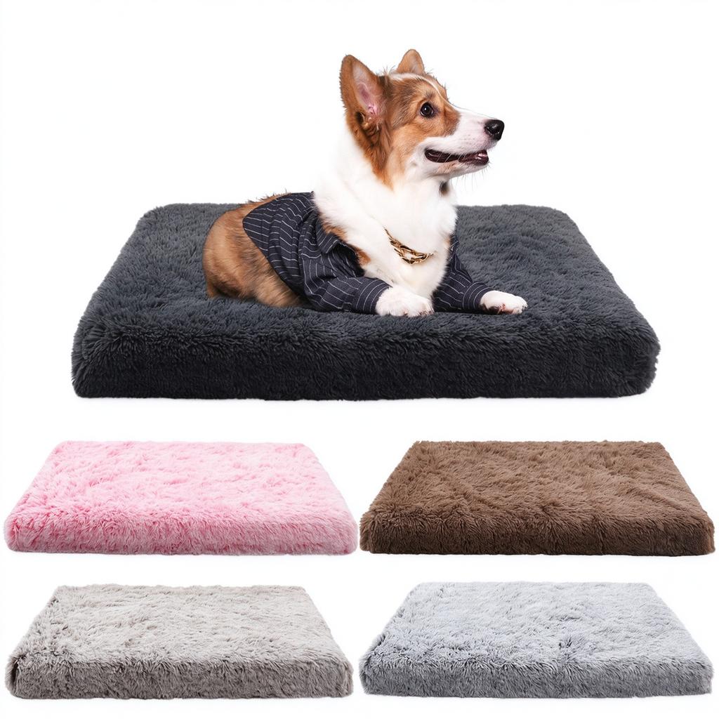 Long Plush Square Dog Bed Cat Mat Pet Nest Deep Sleep Dog Sofa Bed