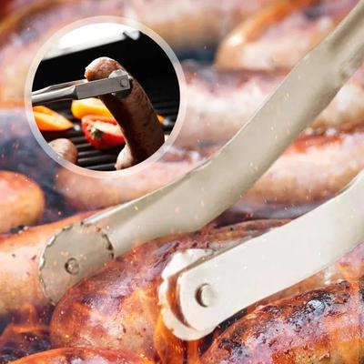 Sausage Turning Plier BBQ Sausage Turning Tongs High Temperature Resistance Metal Barbecue Clip Multipurpose Cooking Grill Tongs